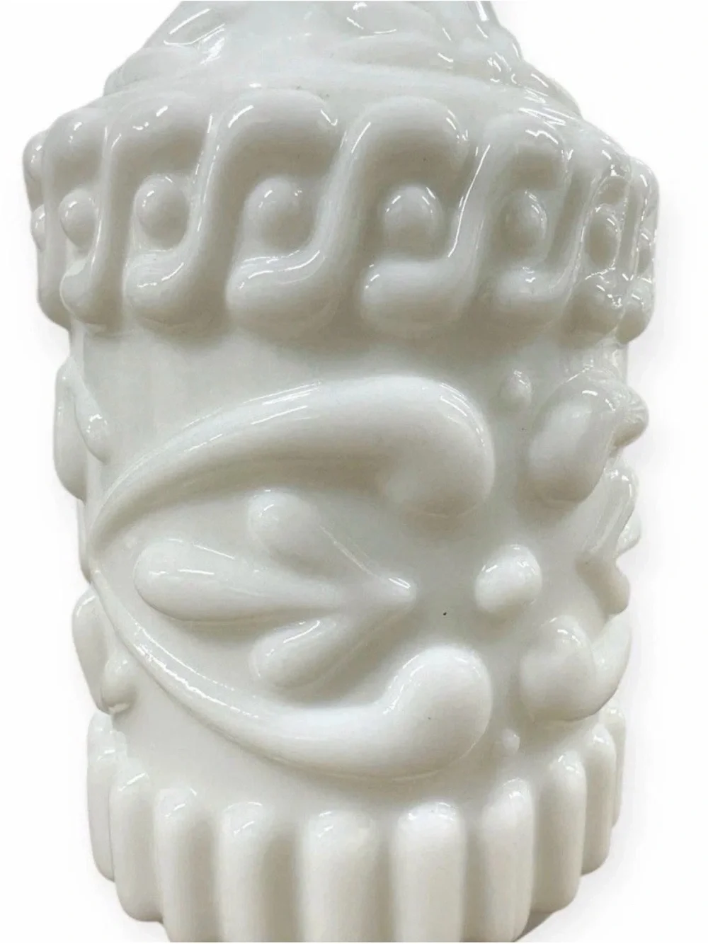 Vintage Milk Glass Cruet Decanter Bottle w Stopper PAT 1908 11.5” White